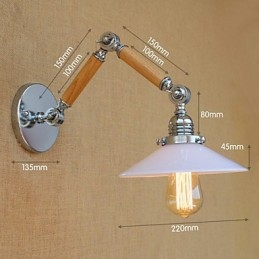 Lámpara de pared moderna y contemporánea con brazo oscilante, luz ambiental cromada.