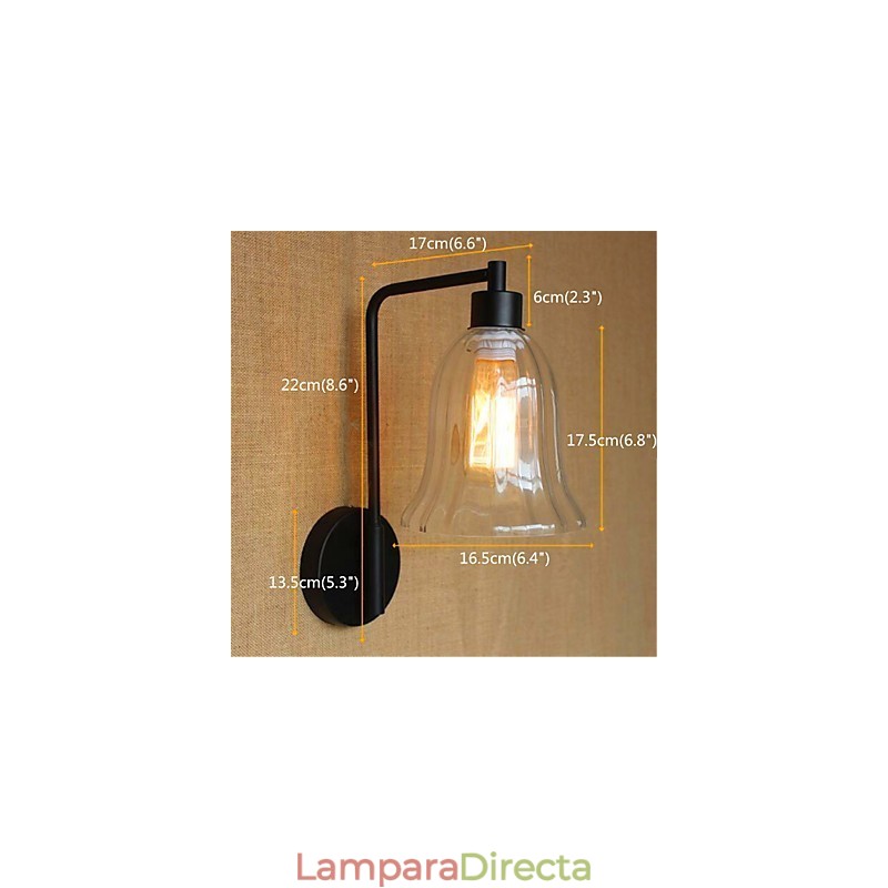 Lámpara de ambiente de brazo oscilante con acabado rústico de óxido negro estilo Lodge Country.