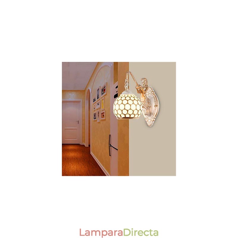 Lámpara de pared de estilo europeo simple, estilo retro pastoral, para dormitorio, mesita de noche, balcón, escaleras, pasillo, espejo.