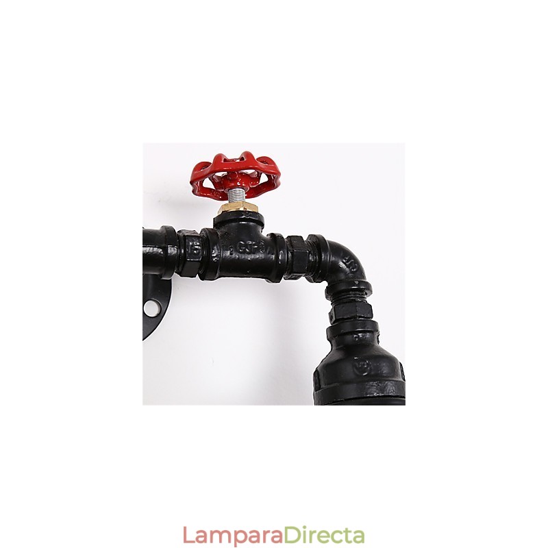 Lámpara de pared de tubo industrial retro de 2 cabezas, estilo loft, estilo jaula de pájaros negra, de metal, para comedor, cocina, bar, cafetería, decoración, iluminación