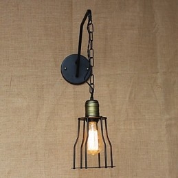 Lámpara de pared de hierro para pasillos de cadena de cafeterías y restaurantes