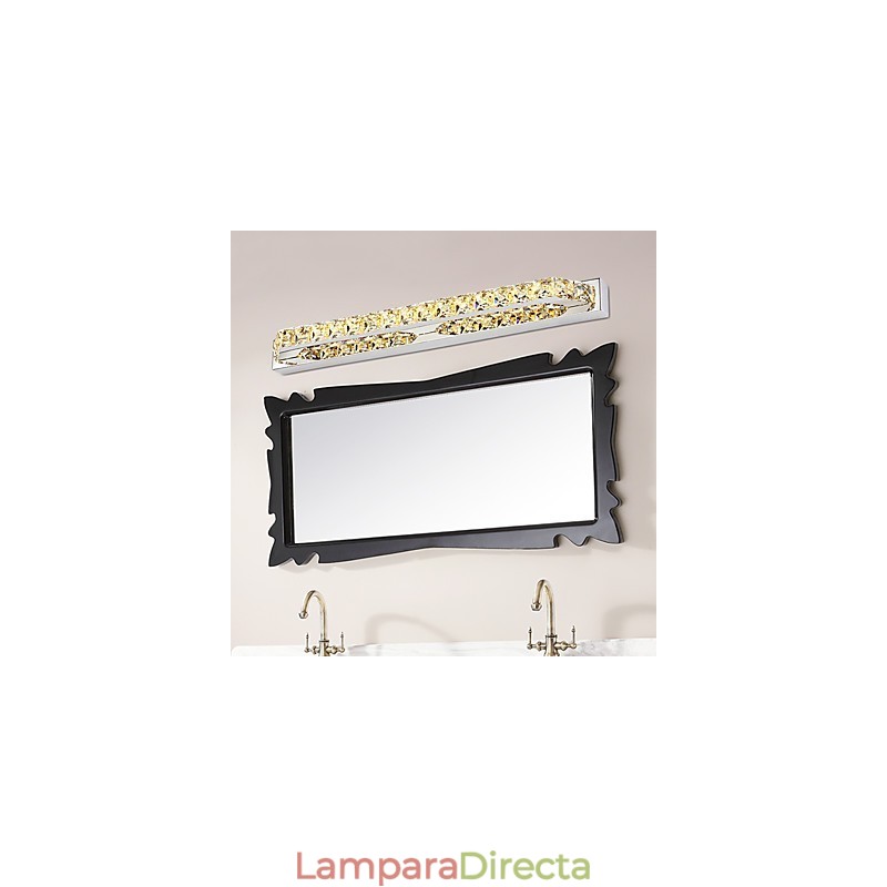 Lámpara de espejo larga de alta calidad para baño, lámpara de pared de metal y cristal.