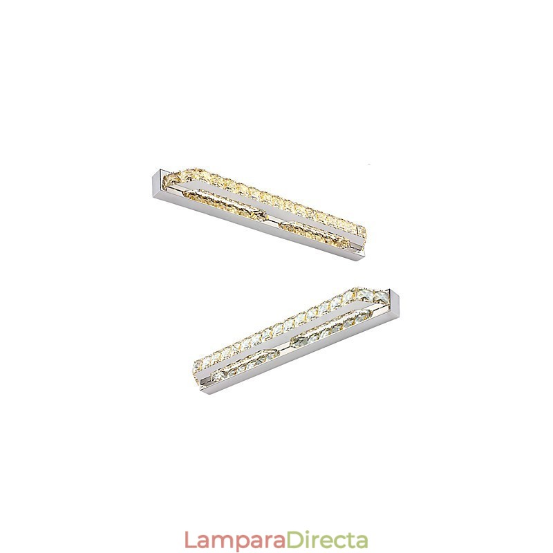 Lámpara de espejo larga de alta calidad para baño, lámpara de pared de metal y cristal.