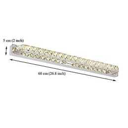 Lámpara de espejo larga de alta calidad para baño, lámpara de pared de metal y cristal.