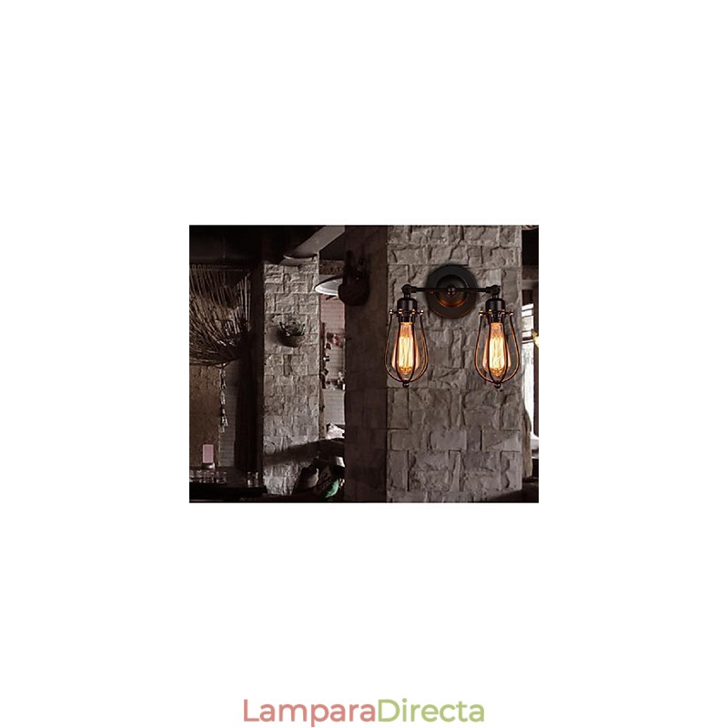 Lámpara de pared de hierro estilo pueblo americano de pomelo retro, lámpara de pared para pasillo de restaurante antiguo