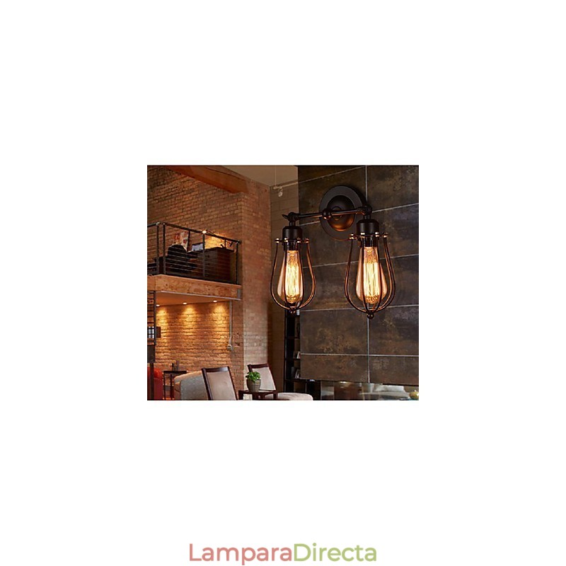 Lámpara de pared de hierro estilo pueblo americano de pomelo retro, lámpara de pared para pasillo de restaurante antiguo