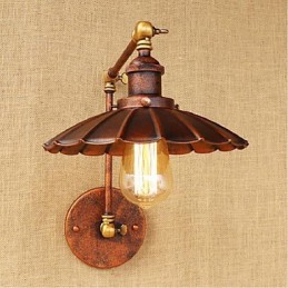 Aplique de pared plegable retráctil nostálgico retro creativo de medio óxido con brazo largo