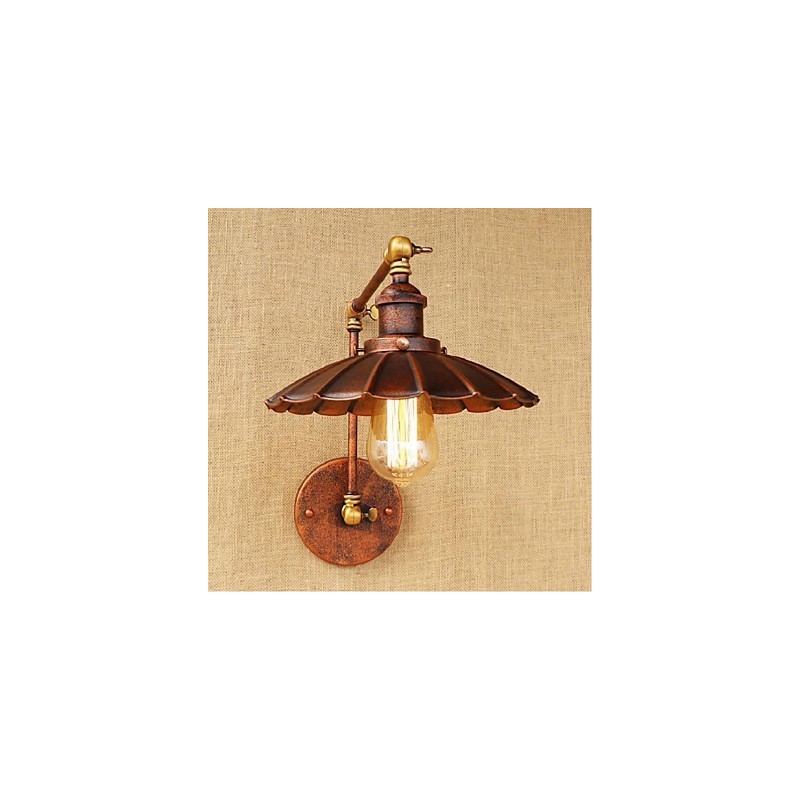 Aplique de pared plegable retráctil nostálgico retro creativo de medio óxido con brazo largo
