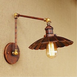 Aplique de pared plegable retráctil nostálgico retro creativo de medio óxido con brazo largo