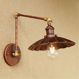 Aplique de pared plegable retráctil nostálgico retro creativo de medio óxido con brazo largo