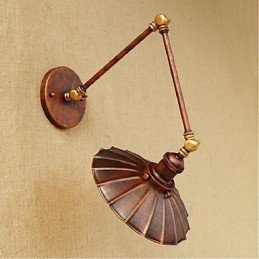 Aplique de pared plegable retráctil nostálgico retro creativo de medio óxido con brazo largo