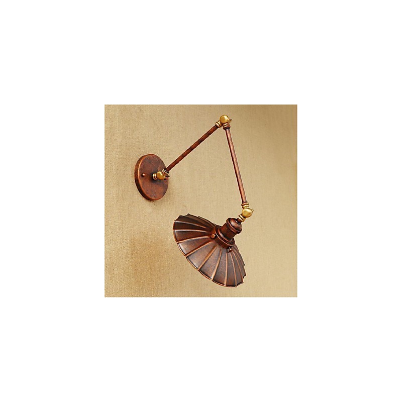 Aplique de pared plegable retráctil nostálgico retro creativo de medio óxido con brazo largo