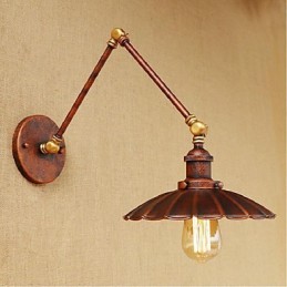 Aplique de pared plegable retráctil nostálgico retro creativo de medio óxido con brazo largo