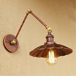 Aplique de pared plegable retráctil nostálgico retro creativo de medio óxido con brazo largo