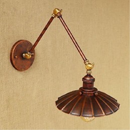 Aplique de pared plegable retráctil nostálgico retro creativo de medio óxido con brazo largo