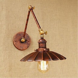 Aplique de pared plegable retráctil nostálgico retro creativo de medio óxido con brazo largo