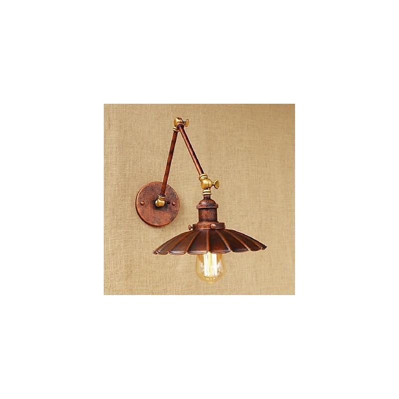 Aplique de pared plegable retráctil nostálgico retro creativo de medio óxido con brazo largo