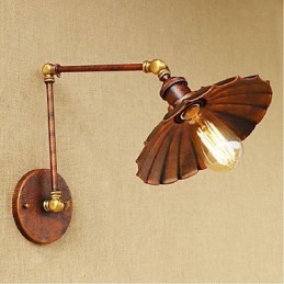 Aplique de pared plegable retráctil nostálgico retro creativo de medio óxido con brazo largo
