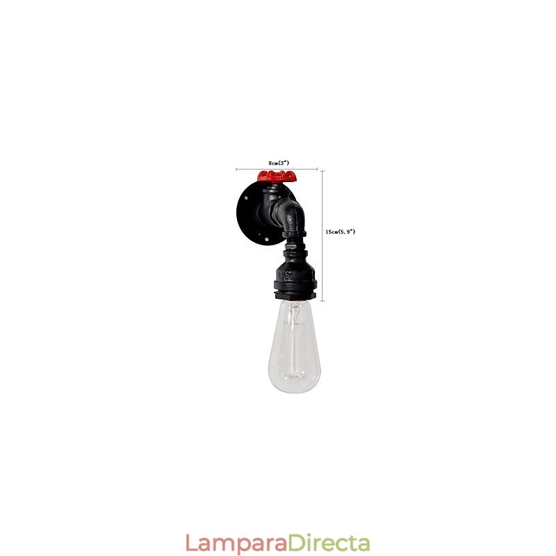Lámparas de pared con forma de tubería de agua, estilo industrial retro, creativas, de metal, para restaurantes, cafeterías, bares, mesas de bar, apliques de pared.
