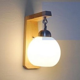 Lámpara de pared de madera con diseño de escalera de estilo japonés para dormitorio y mesita de noche.
