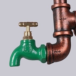 Lámparas de pared de tubo industriales vintage con forma de engranaje de madera, luces giratorias creativas, iluminación decorativa para restaurantes, cafeterías y bares.