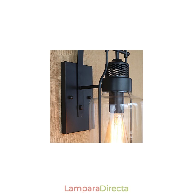 Acabado de óxido negro retro rústico estilo cabaña para protección ocular y luz ambiental.