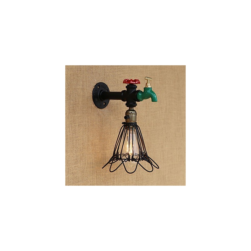 Aplique de pared con luz ambiental estilo mini con pintura retro campestre