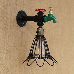 Aplique de pared con luz ambiental estilo mini con pintura retro campestre
