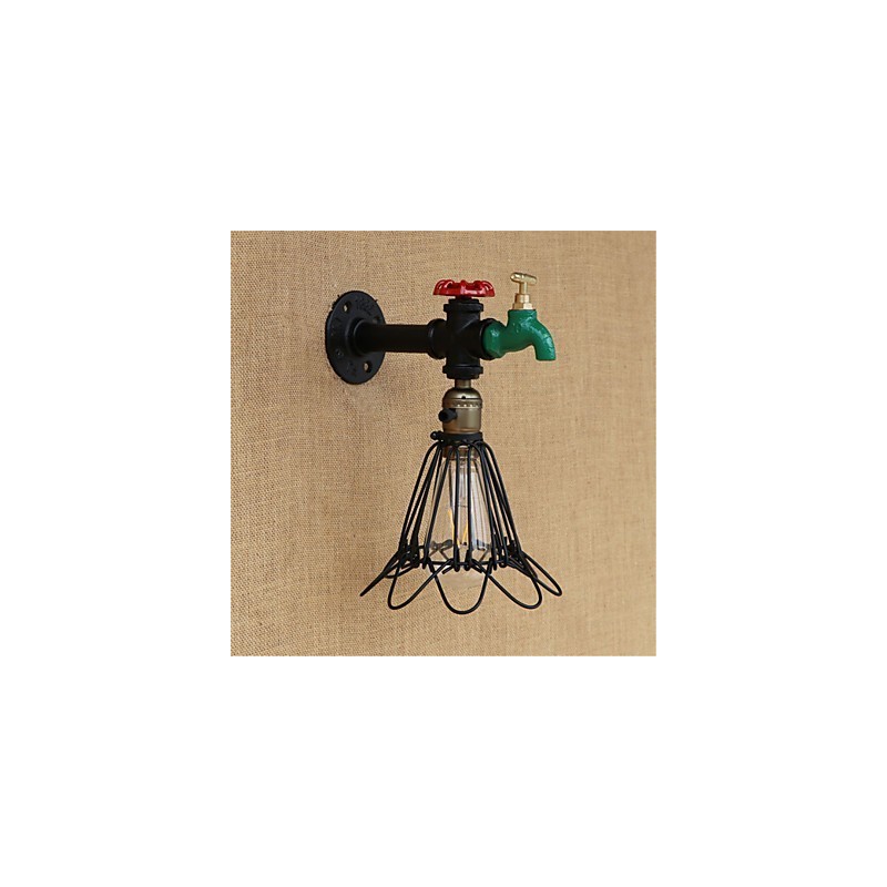 Aplique de pared con luz ambiental estilo mini con pintura retro campestre