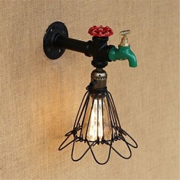 Aplique de pared con luz ambiental estilo mini con pintura retro campestre