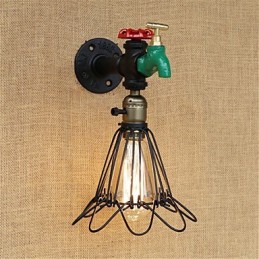 Aplique de pared con luz ambiental estilo mini con pintura retro campestre