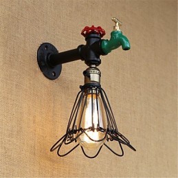 Aplique de pared con luz ambiental estilo mini con pintura retro campestre