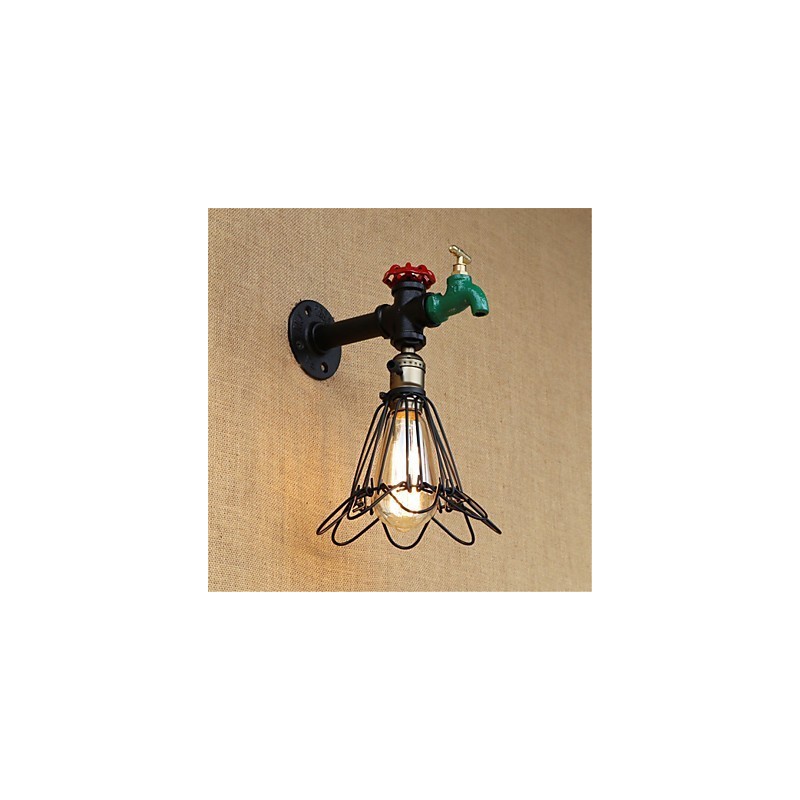 Aplique de pared con luz ambiental estilo mini con pintura retro campestre