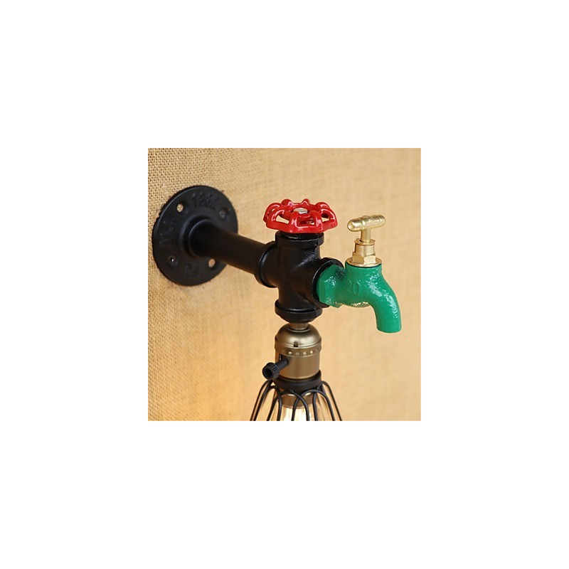 Aplique de pared con luz ambiental estilo mini con pintura retro campestre
