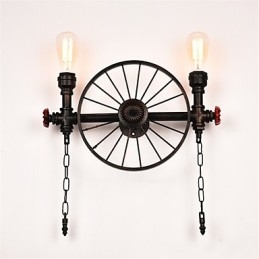 Lámparas de pared de tubo industriales vintage, luces creativas, iluminación decorativa para restaurante, cafetería y bar, con acabado pintado de 2 luces.