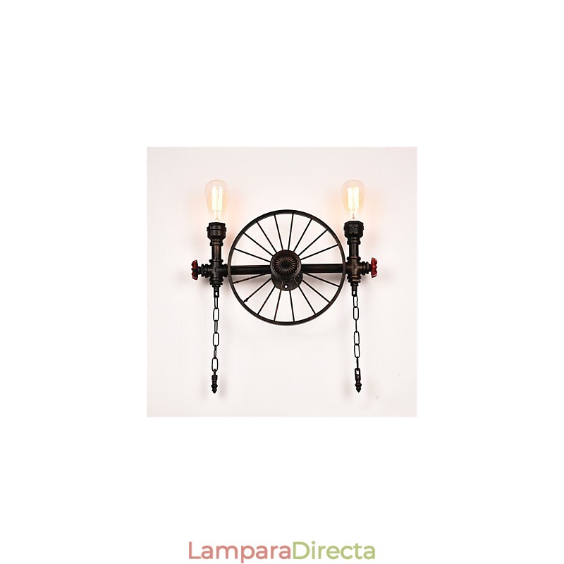 Lámparas de pared de tubo industriales vintage, luces creativas, iluminación decorativa para restaurante, cafetería y bar, con acabado pintado de 2 luces.