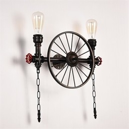 Lámparas de pared de tubo industriales vintage, luces creativas, iluminación decorativa para restaurante, cafetería y bar, con acabado pintado de 2 luces.
