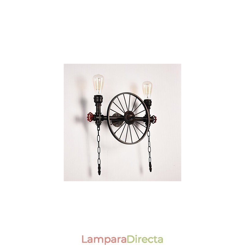 Lámparas de pared de tubo industriales vintage, luces creativas, iluminación decorativa para restaurante, cafetería y bar, con acabado pintado de 2 luces.