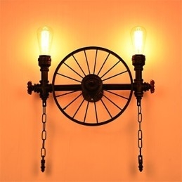 Lámparas de pared de tubo industriales vintage, luces creativas, iluminación decorativa para restaurante, cafetería y bar, con acabado pintado de 2 luces.