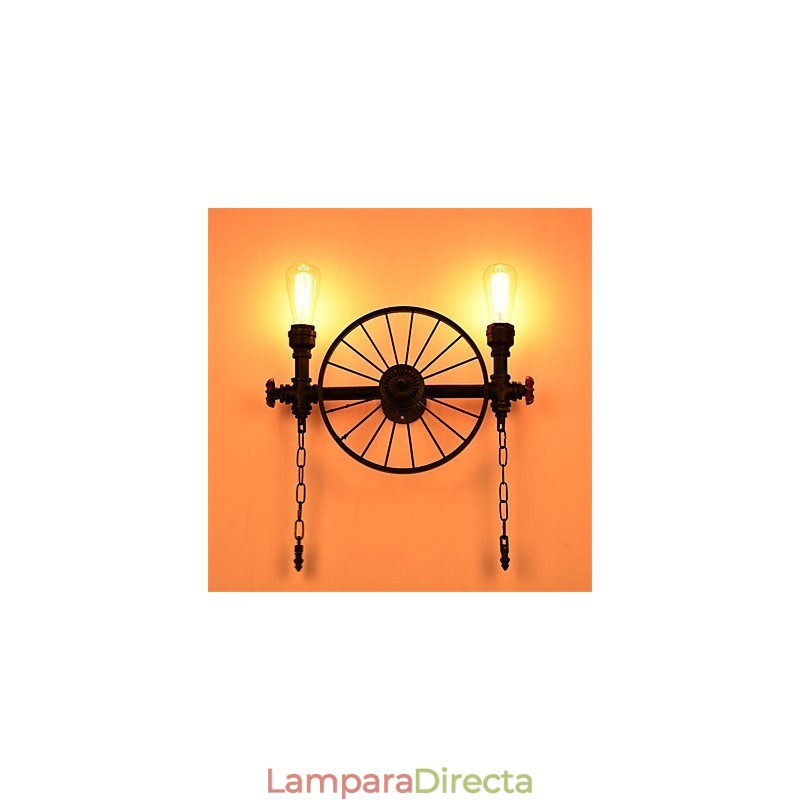 Lámparas de pared de tubo industriales vintage, luces creativas, iluminación decorativa para restaurante, cafetería y bar, con acabado pintado de 2 luces.