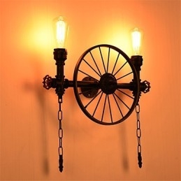 Lámparas de pared de tubo industriales vintage, luces creativas, iluminación decorativa para restaurante, cafetería y bar, con acabado pintado de 2 luces.