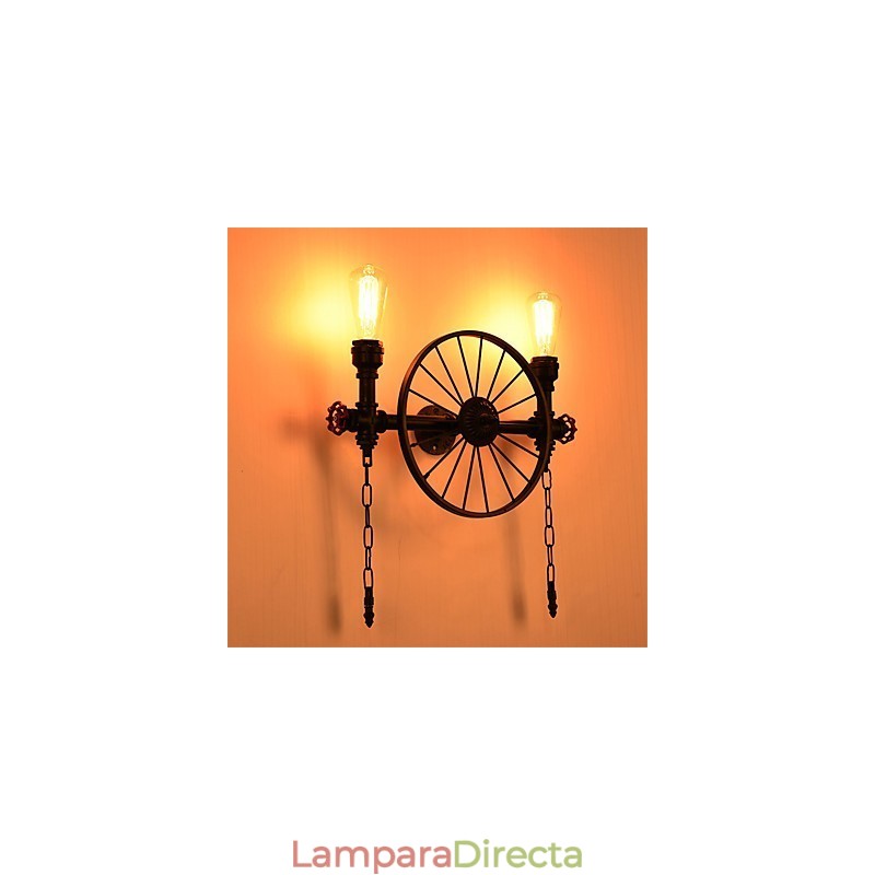 Lámparas de pared de tubo industriales vintage, luces creativas, iluminación decorativa para restaurante, cafetería y bar, con acabado pintado de 2 luces.