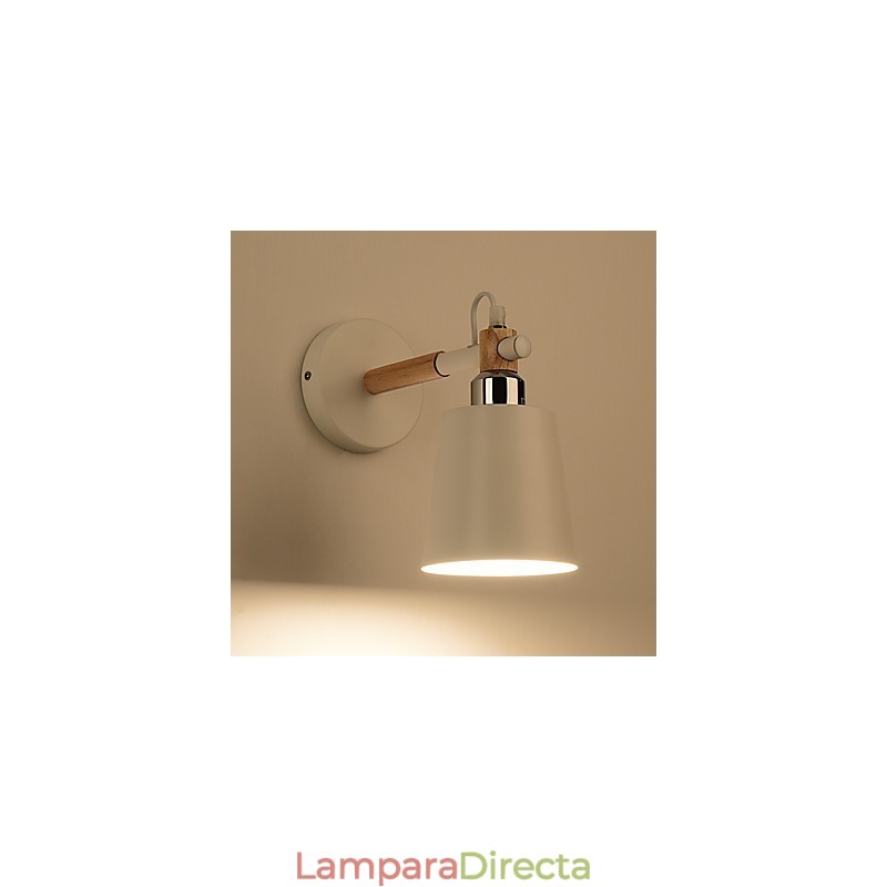Aplique de pared vintage de madera Art Déco de metal rústico para sala de estar, comedor, pasillo, lámpara de pared negra y blanca opcional