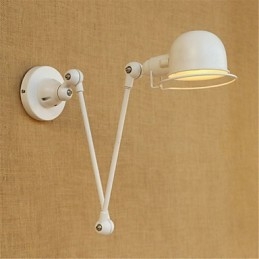 Lámpara colgante de estilo rústico contemporáneo con brazo oscilante, luz ambiental y protección para los ojos.