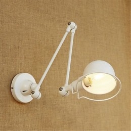 Lámpara colgante de estilo rústico contemporáneo con brazo oscilante, luz ambiental y protección para los ojos.