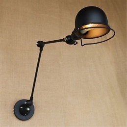 Lámpara colgante de estilo rústico contemporáneo con brazo oscilante, luz ambiental y protección para los ojos.