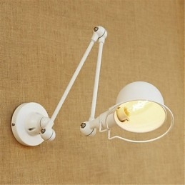 Lámpara colgante de estilo rústico contemporáneo con brazo oscilante, luz ambiental y protección para los ojos.