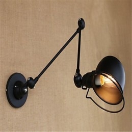 Lámpara colgante de estilo rústico contemporáneo con brazo oscilante, luz ambiental y protección para los ojos.