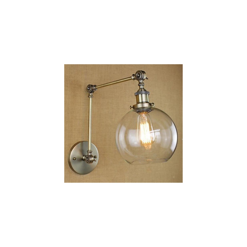 Brazo oscilante con luz ambiental, protección ocular estilo mini, con acabado galvanizado retro campestre