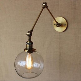 Brazo oscilante con luz ambiental, protección ocular estilo mini, con acabado galvanizado retro campestre